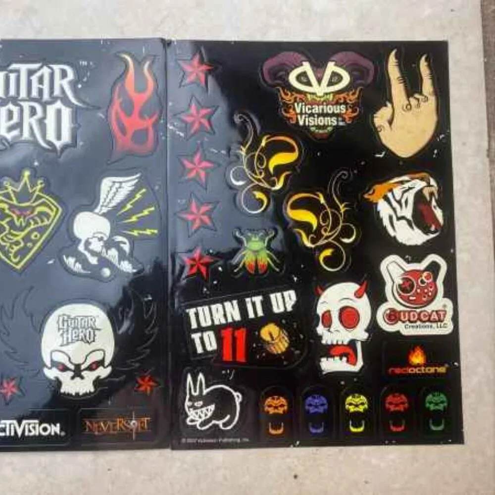 💕 3/$25 💕 2007 Guns N Roses Guitar Hero Original Stickers + Manual for Wii